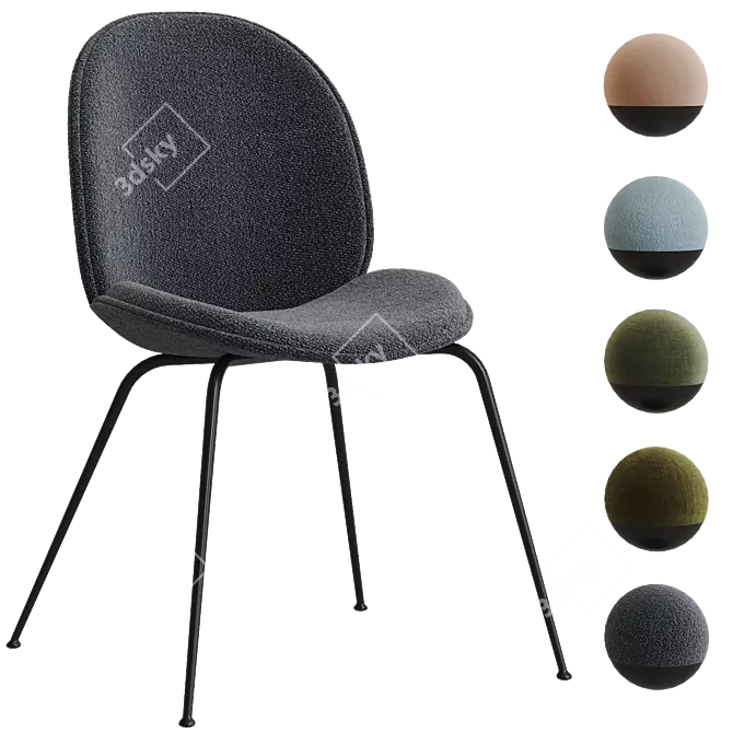 GUBI Beetle Dining Chair Variants 3D model image 5