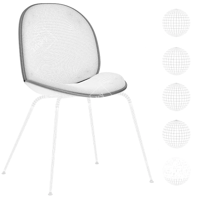 GUBI Beetle Dining Chair Variants 3D model image 6