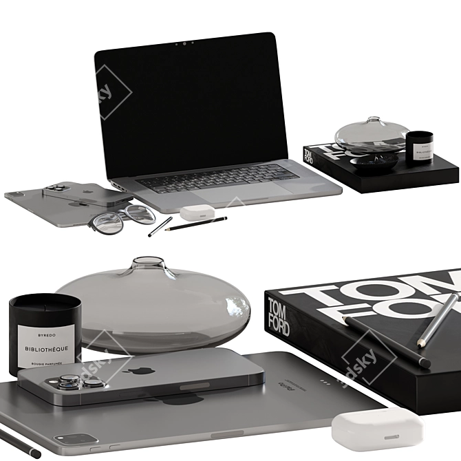 Apple Tech Desk Set 3D model image 1