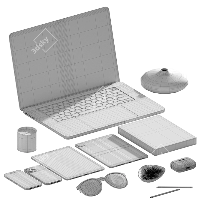 Apple Tech Desk Set 3D model image 6