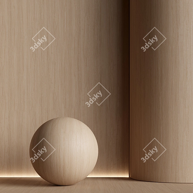 Seamless Wood Material 3D Texture 3D model image 1