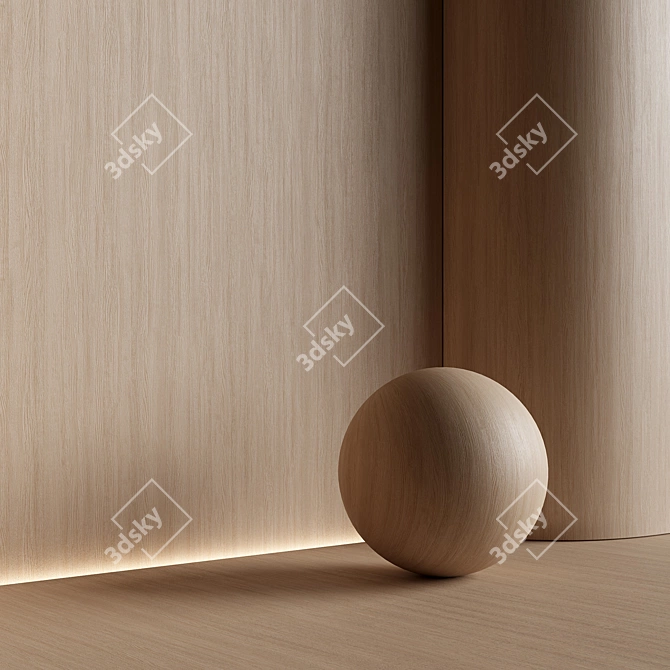 Seamless Wood Material 3D Texture 3D model image 2