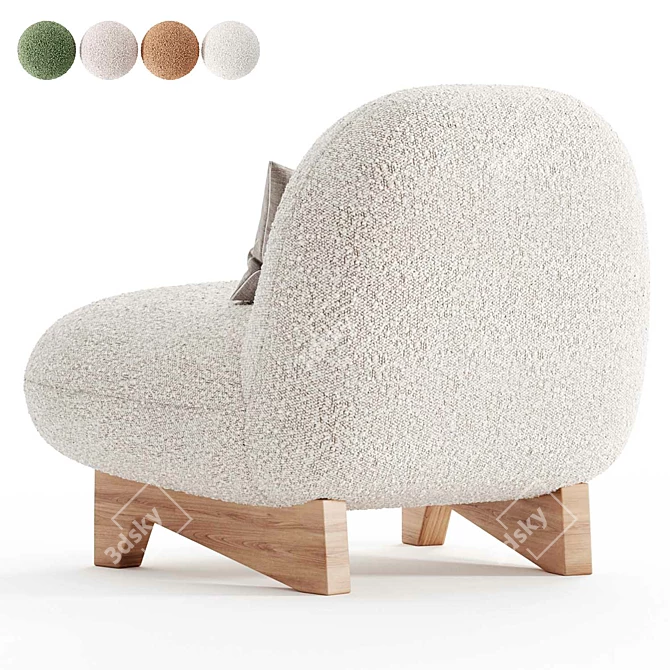 Elvit Cozy Ivory Armchair - 4 Colors 3D model image 5