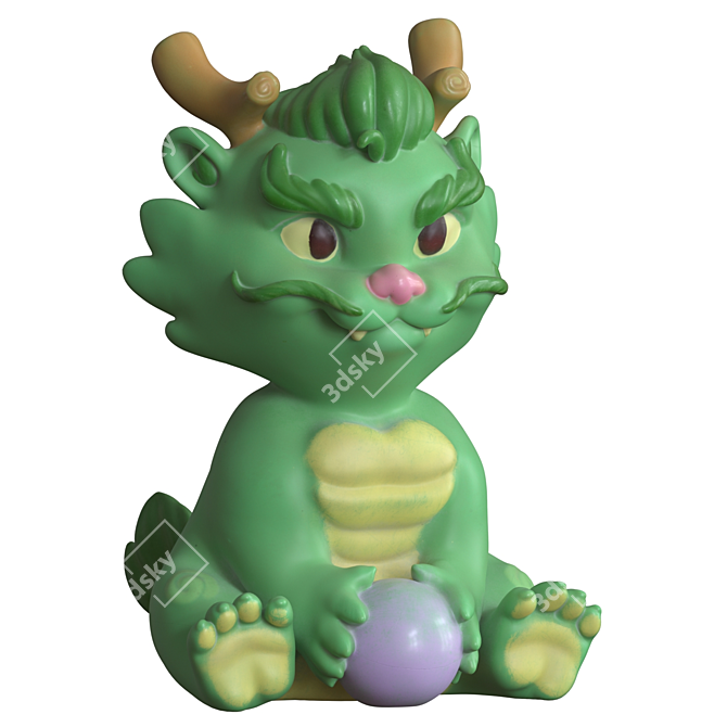 Majestic Dragon Figurine 5" Statue 3D model image 4