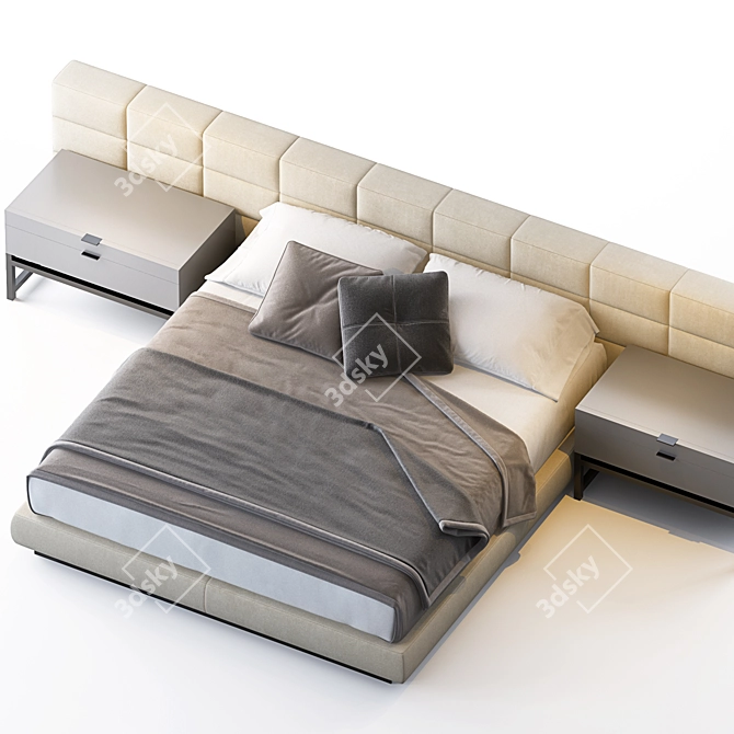 Elegant Lawrence Bed by Minotti 3D model image 3