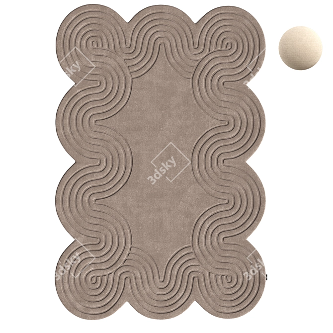 Helix Wool Rug Set Taupe Cream 3D model image 1