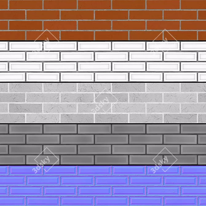 Brick Seamless Texture Pack 004 3D model image 5