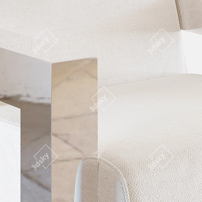 Modern White Club Chair Franco 3D model image 2