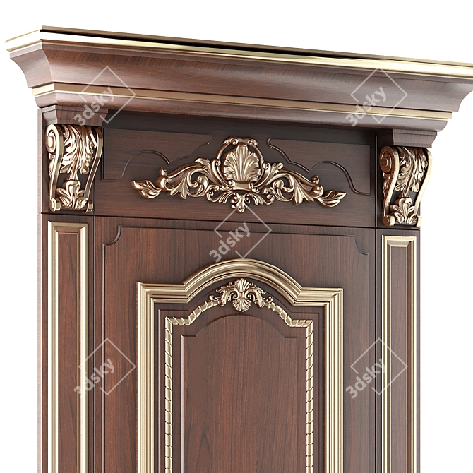 Baroque Style Classic Door 3D model image 2