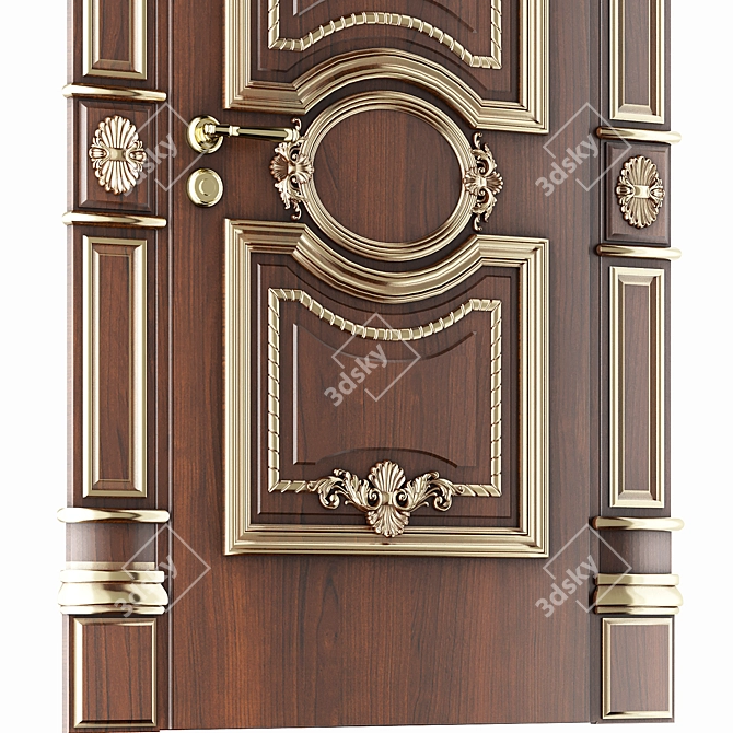 Baroque Style Classic Door 3D model image 3