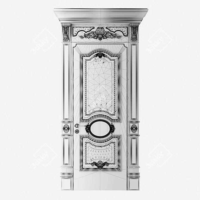 Baroque Style Classic Door 3D model image 4