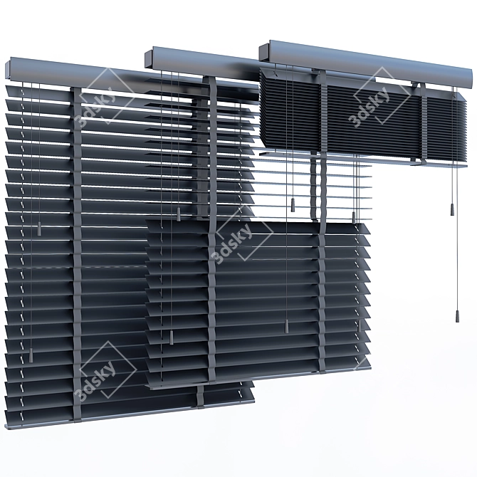 Light Grey Window Blinds 3D model image 1