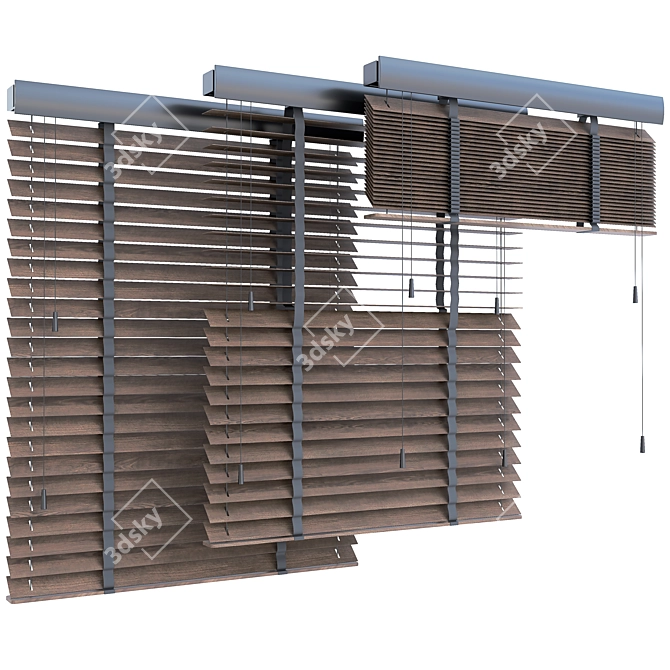 Light Grey Window Blinds 3D model image 4