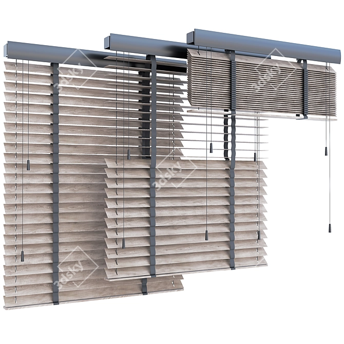 Light Grey Window Blinds 3D model image 5