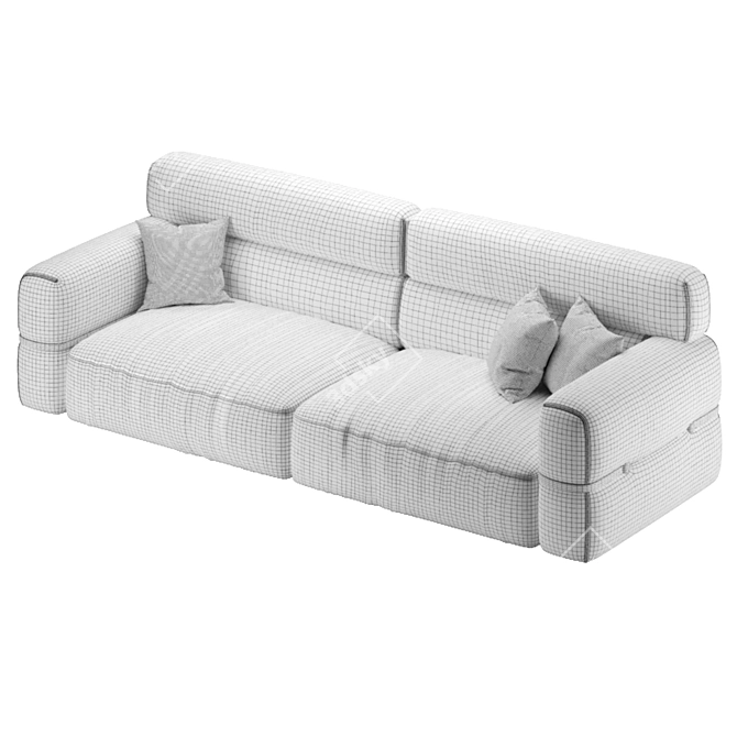 Miaomiao Modular Leather Arm Sofa 3D model image 6