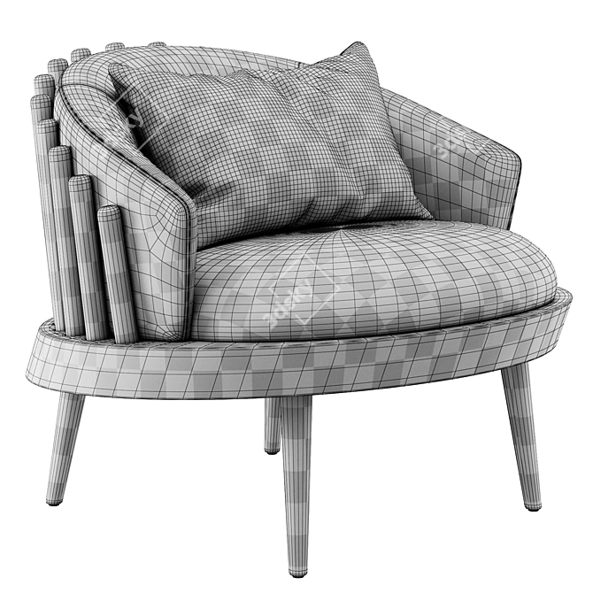 Elegant Fane Upholstered Armchair 3D model image 3