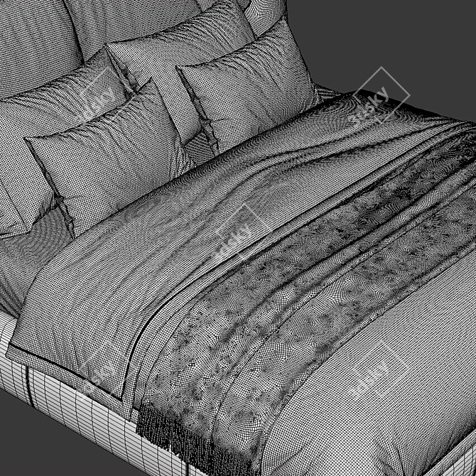 Modern Elegance Youniverse Bed 3D model image 4