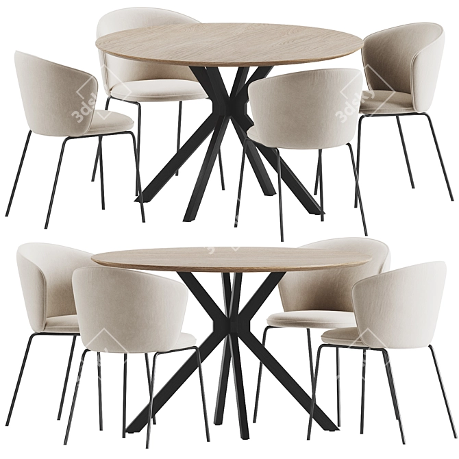 Modern Dining Set Furniture Ensemble 3D model image 2