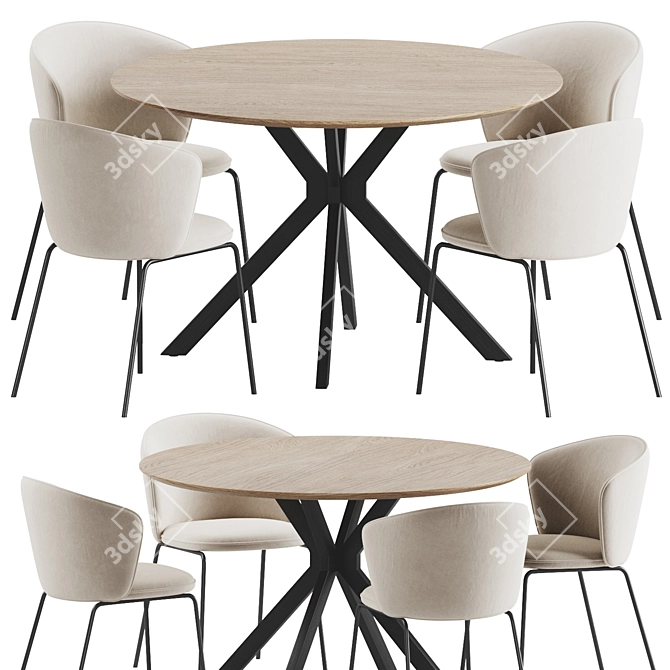 Modern Dining Set Furniture Ensemble 3D model image 3