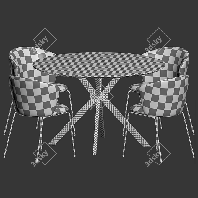 Modern Dining Set Furniture Ensemble 3D model image 4