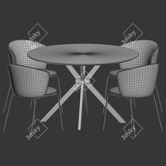 Modern Dining Set Furniture Ensemble 3D model image 5