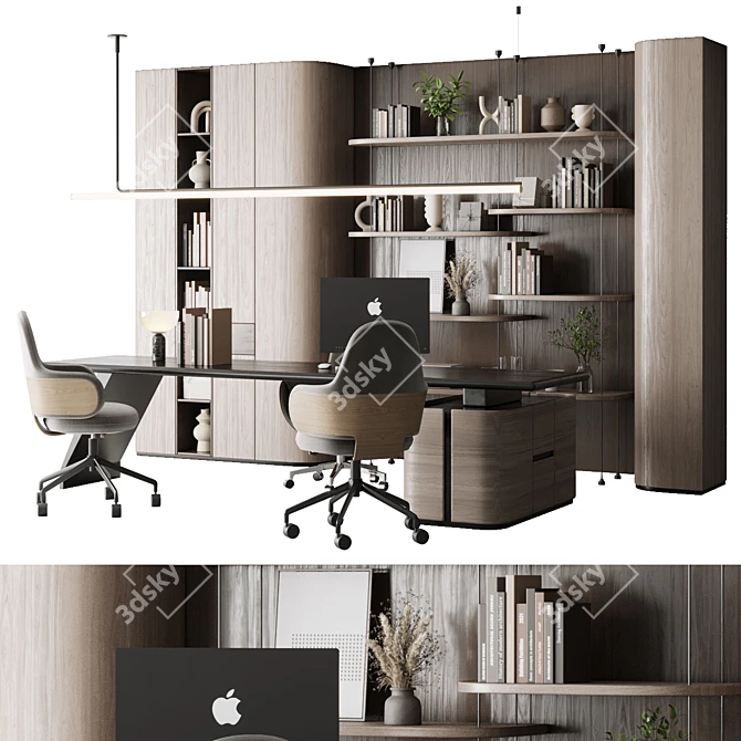  Executive Workstation Set - Office Furniture 3D model image 1