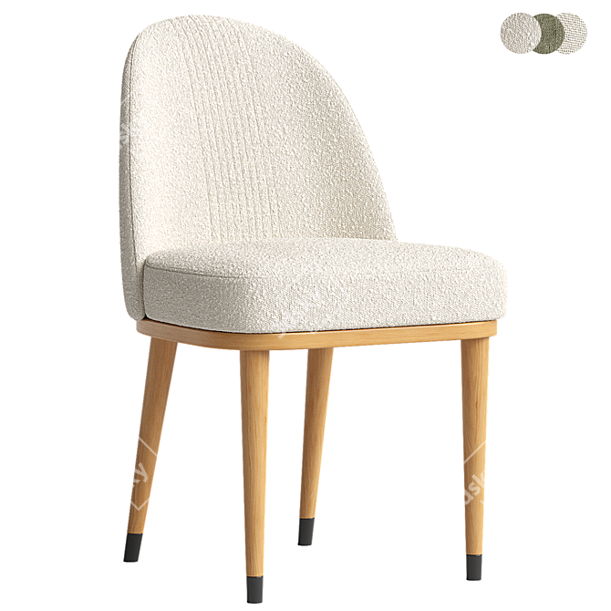 Elegant Cocoon Dining Chair 3D model image 2