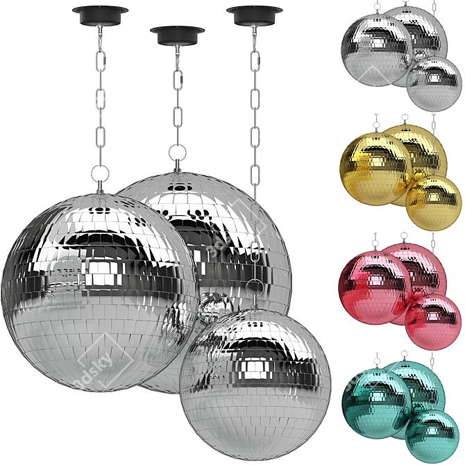 Sparkling Disco Ball 3D Model 3D model image 1