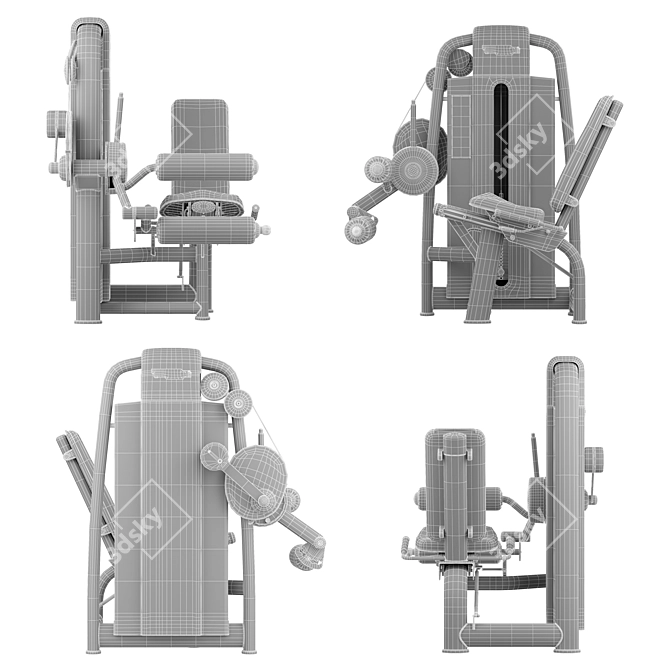  Advanced Leg Curl Machine, 4096x4096 UVW 3D model image 6