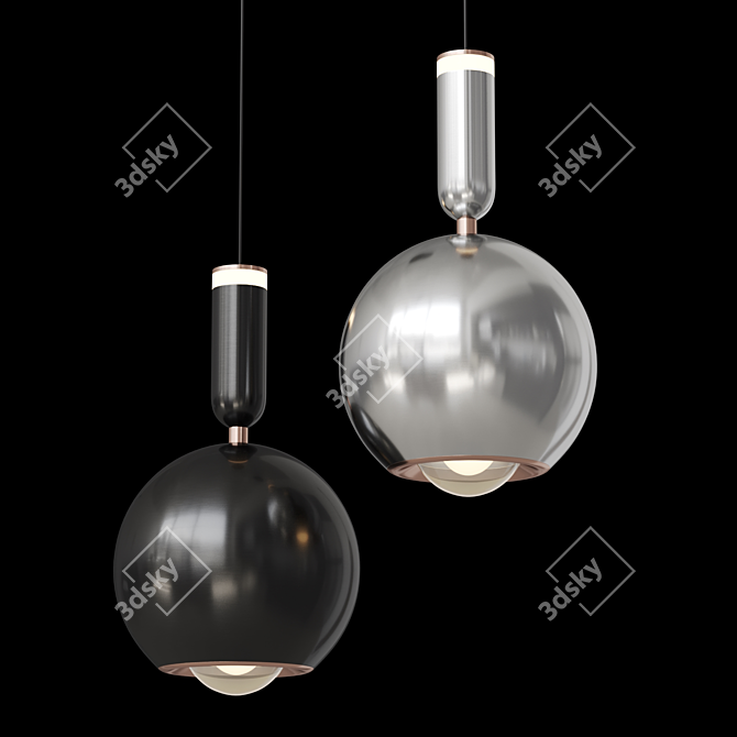 Orb LED Pendant Light Fixture 3D model image 2