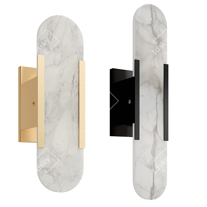 Alabaster Geometric Wall Sconce 3D model image 1