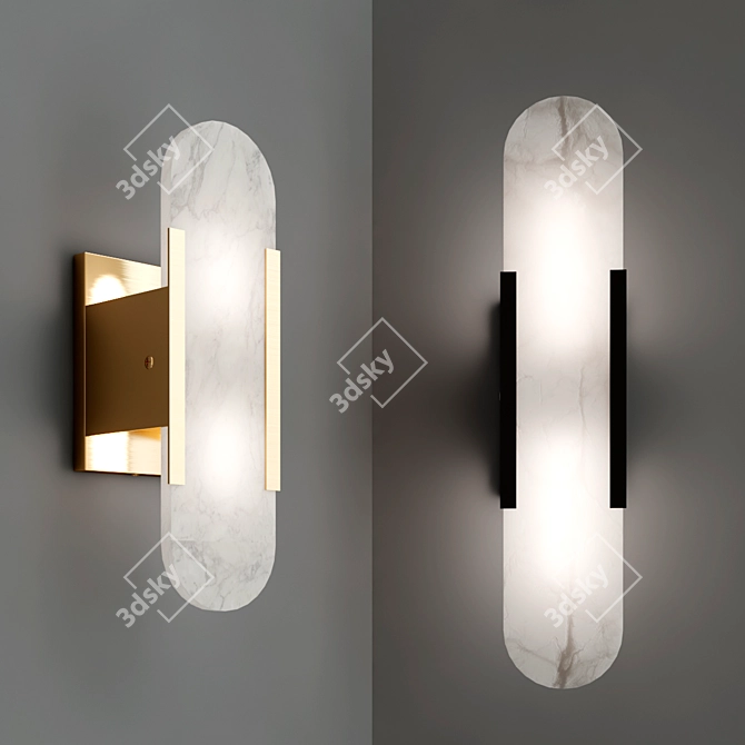 Alabaster Geometric Wall Sconce 3D model image 2