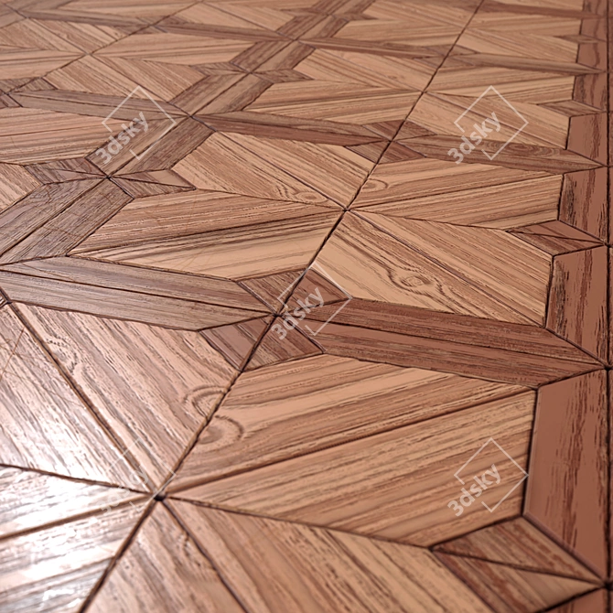 Seamless Wood Parquet 4K Texture 3D model image 5