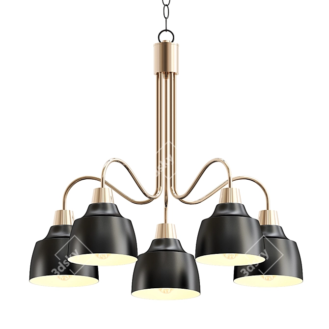 Modern Adjustable Pendant Light 3D model image 1