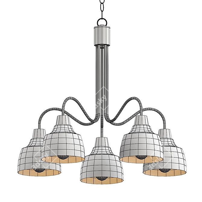 Modern Adjustable Pendant Light 3D model image 3