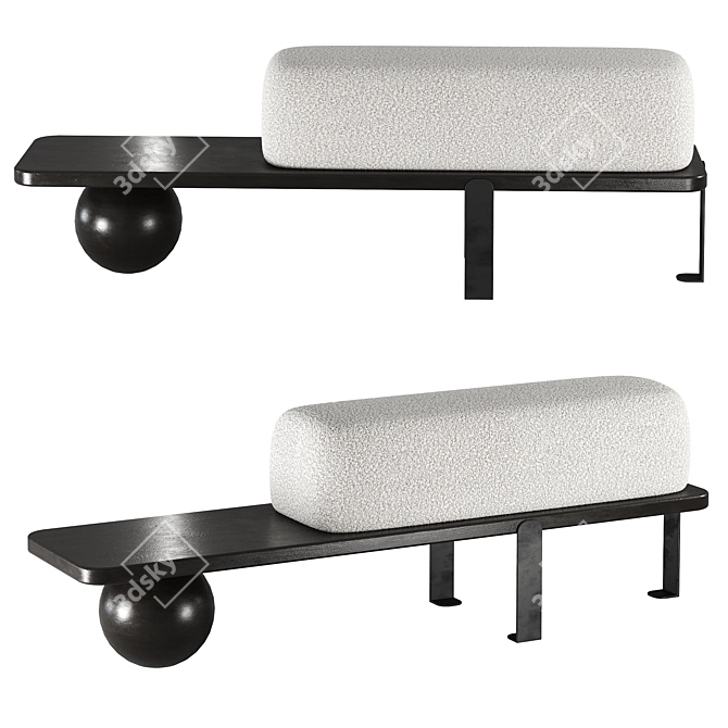 Modern Osaka-Luxe Bench Upholstered 3D model image 1