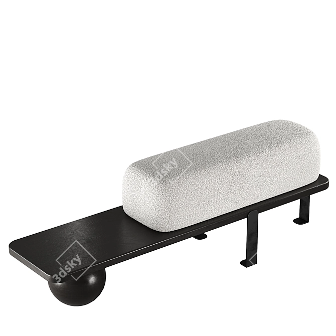 Modern Osaka-Luxe Bench Upholstered 3D model image 2