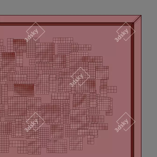 Modern Glass Wall Art "Quatrilo 3D model image 2