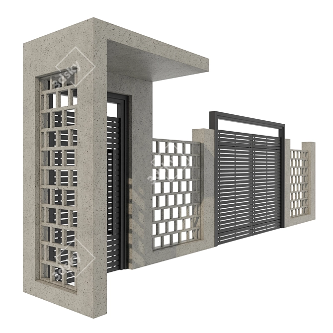 Fence 01 3D Model Asset 3D model image 2