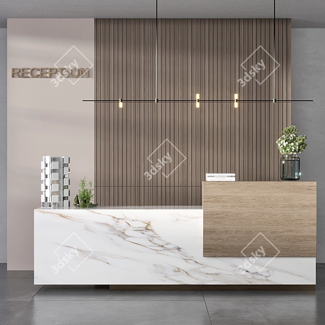 Modern Reception Desk Download Offer 3D model image 1