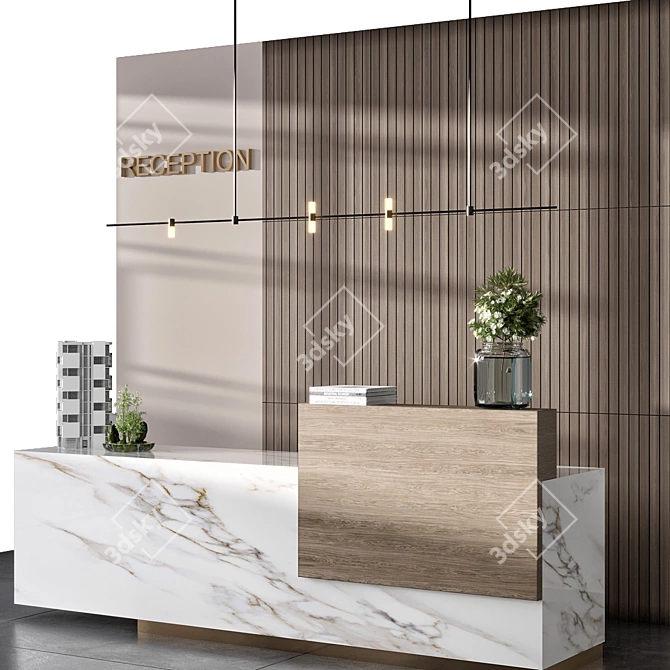 Modern Reception Desk Download Offer 3D model image 2