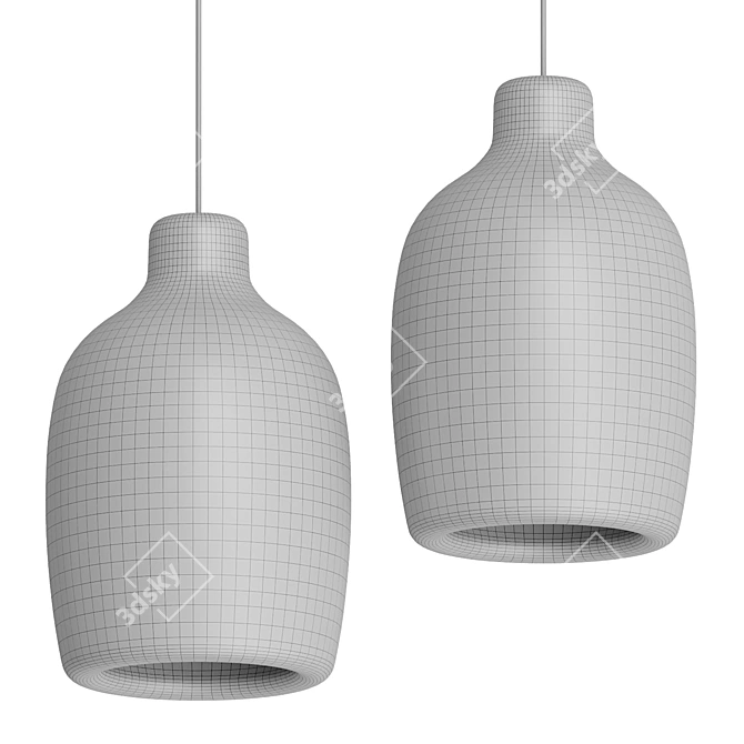 Sleek Milk Can Pendant Light 3D model image 2