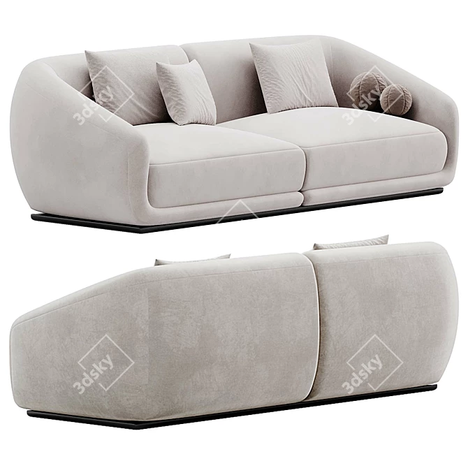 Modern Chic Montholon Sofa Design 3D model image 2