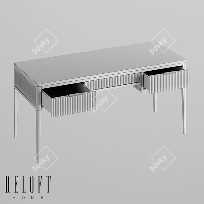 Stylish Writing Desk with Drawers 3D model image 2