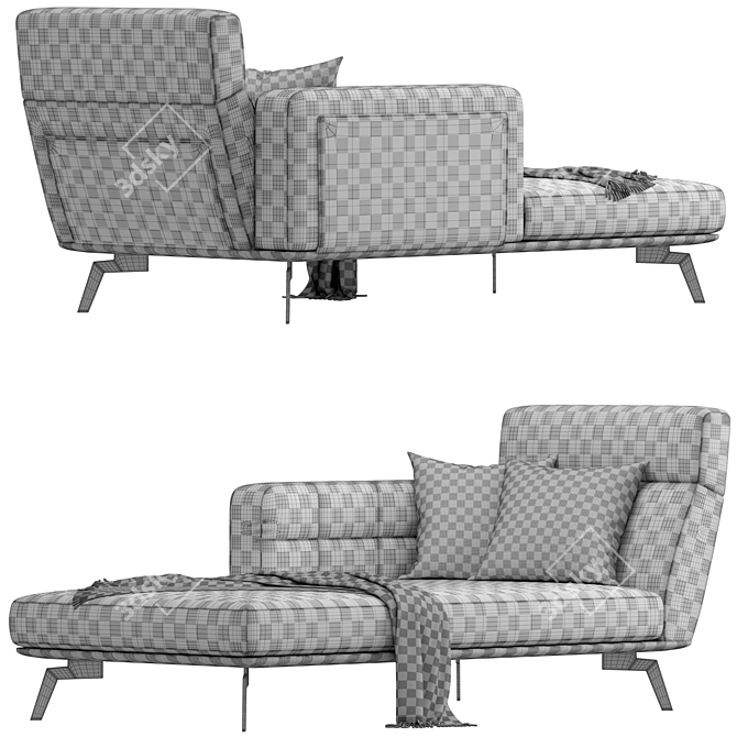 Customizable Delewaga Sofa Bed 3D model image 5