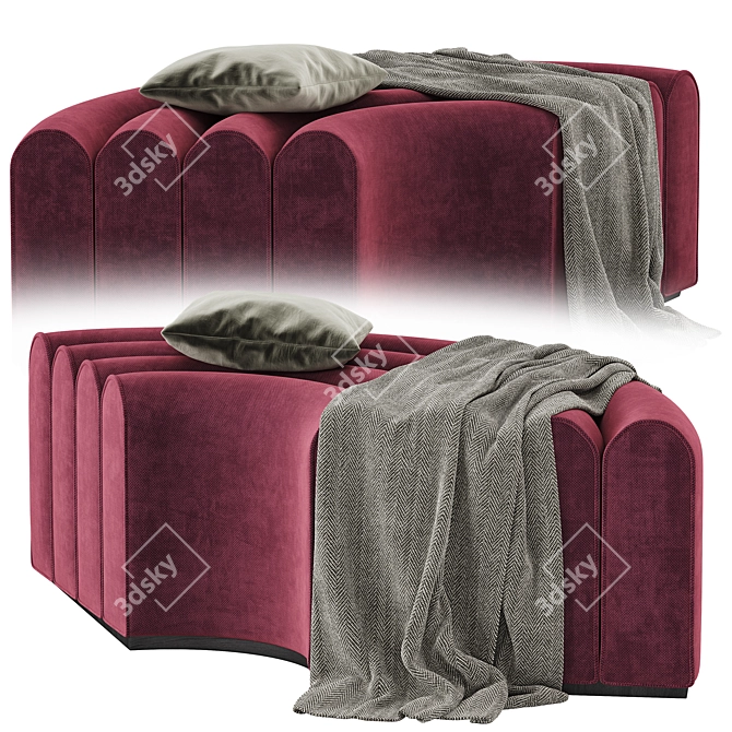 Modern Modular Arkad Corner Armsofa 3D model image 1