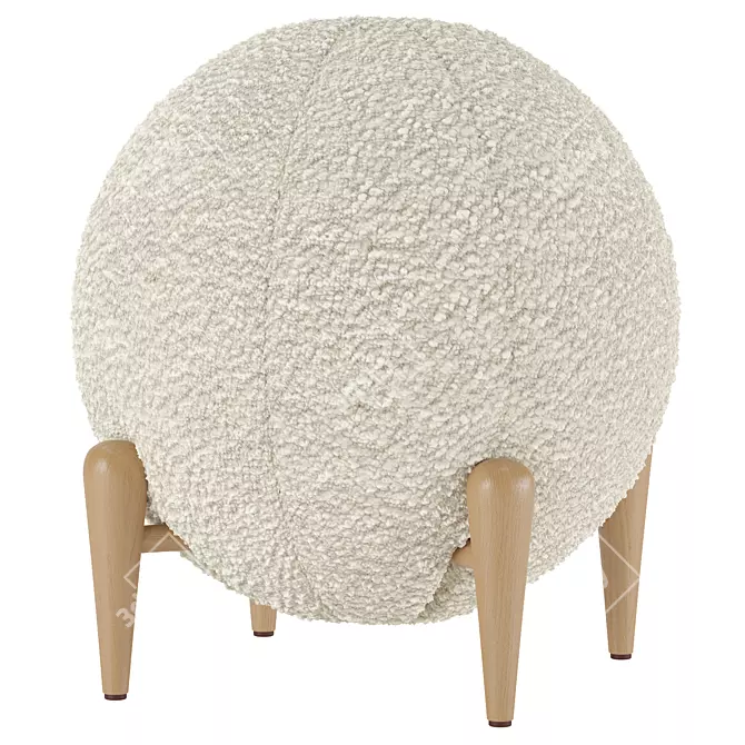 Shearling Ball Stool: Modern Design 3D model image 1