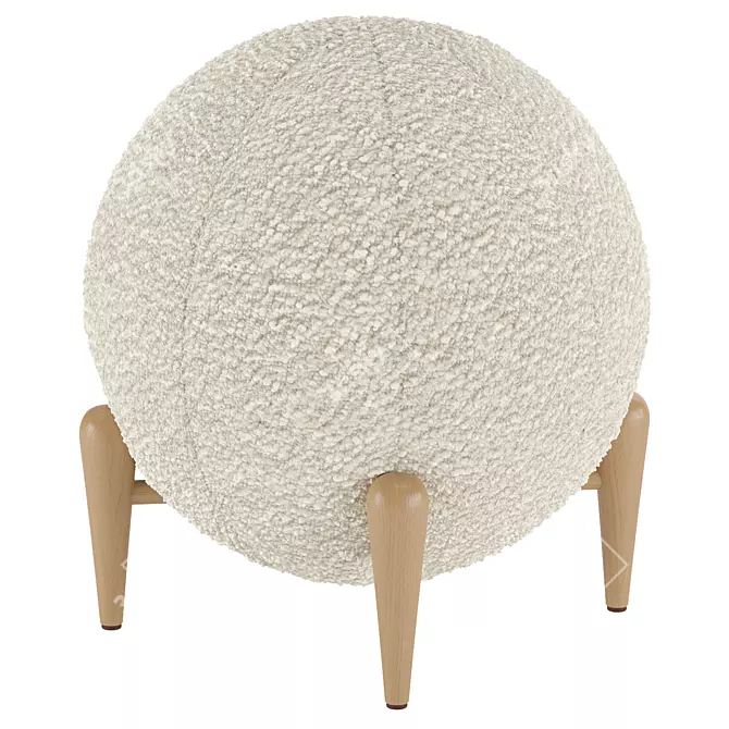 Shearling Ball Stool: Modern Design 3D model image 2