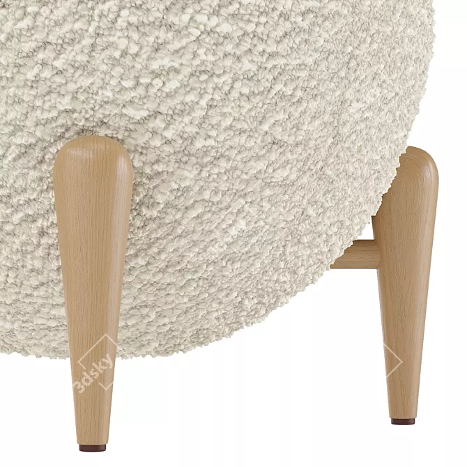 Shearling Ball Stool: Modern Design 3D model image 4