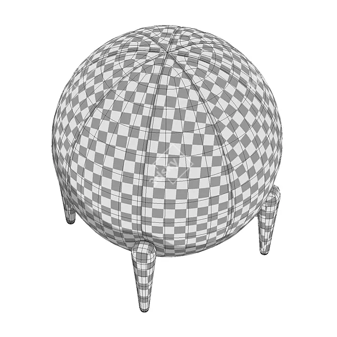 Shearling Ball Stool: Modern Design 3D model image 6